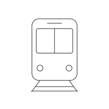 Passenger train front view outline icon