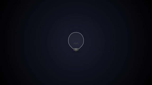 Light Bulb Turning On Animation Loop