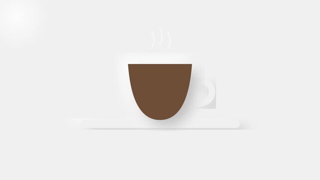 Coffee Cup Pour Animation with Steam