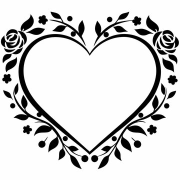 Floral heart silhouette