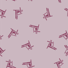 Obraz premium adirondack chair outdoor furniture glyph vector seamless pattern. adirondack chair outdoor furniture thin illustration