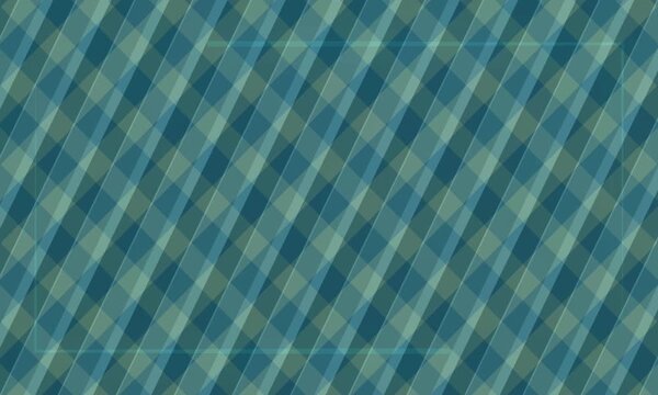 Abstract green plaid pattern background with diagonal lines and subtle framing border motion graphic texture design teal tartans checkered geometric grid stripes repeating seamless digital wallpaper