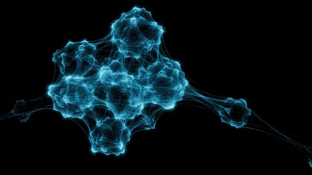 Abstract glowing neural network structure