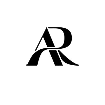 Elegant AR Monogram Logo in Black and White, Abstract Geometric Lettermark with Interlocking A and R Forms for Luxury Branding, Corporate Identity, Fashion, Creative Business and Modern Logo Design
