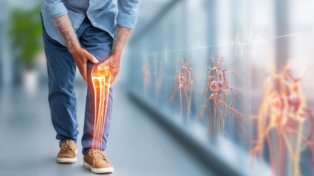 Peripheral Artery Disease: Narrowed Vessels Illustration
