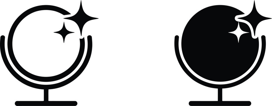 Sparkling clean mirror or object icon vector illustration