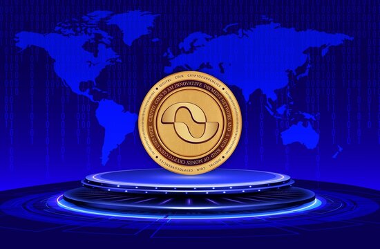 Image of boundless-zkc virtual currency on digital background. 3D drawings.