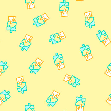 jigsaw puzzle hand vector seamless pattern jigsaw puzzle hand sign illustration