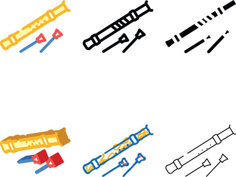 blowgun weapon military set color icon vector. blowgun weapon military sign. isolated symbol illustration