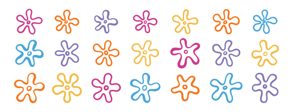 doodle hand drawn bikini bottom flowers, summer decoration, bikini botton sky elements. tropical flowers set