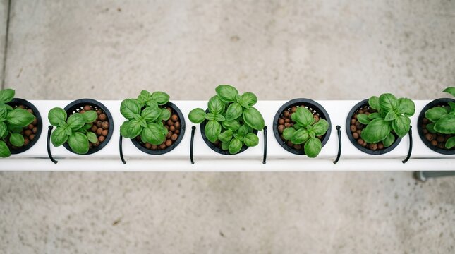 Agritech Hydroponic Basil Cultivation in Net Pots