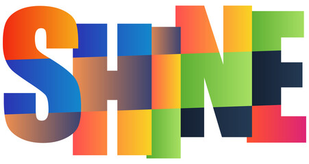 Obraz premium Colorful typography design with bold letters spelling shine