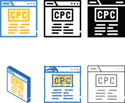 cpc seo optimization diversity color icon vector. cpc seo optimization sign. isolated symbol illustration