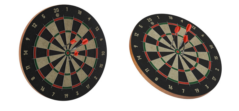 Vintage Dartboard isolated on white
