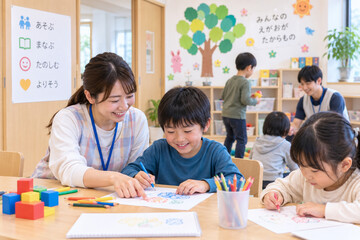 Obraz premium 放課後等デイサービス・子ども・支援