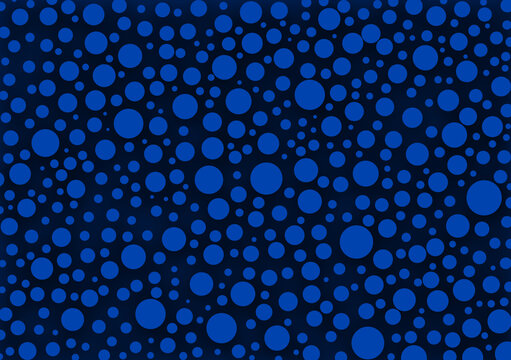 Blue circle patterns with dots on a darker blue background wallpaper design