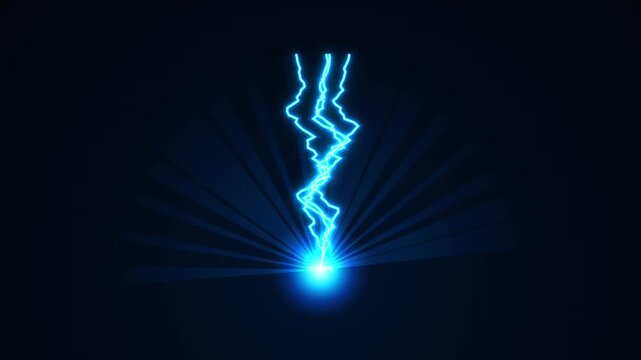 Electric blue lightning bolt abstract motion background, with pulsing energy, glow electricity