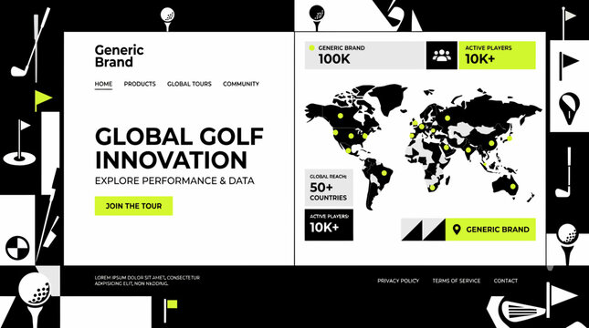 Global Golf Brand Web UI Hero Section Design
