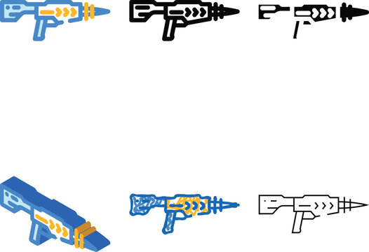 laser gun weapon military clean color icon vector. laser gun weapon military sign. isolated symbol illustration