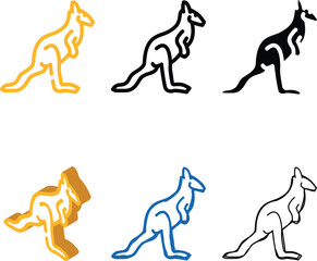 Fototapeta premium kangaroo forms animal color icon vector. kangaroo animal sign. isolated symbol illustration