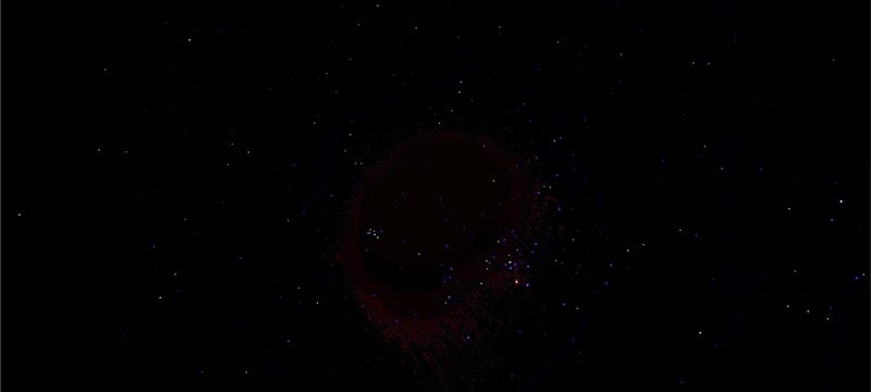 Orion and Taurus constellations shining in a dark starry night sky.