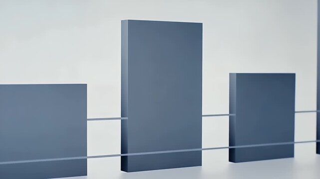 Abstract 3D Bar Chart on White Background.