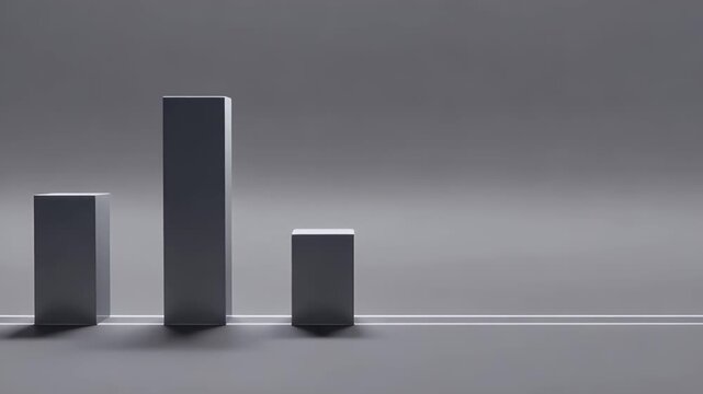 Abstract 3D Bar Chart Representing Business Growth and Data Analysis.