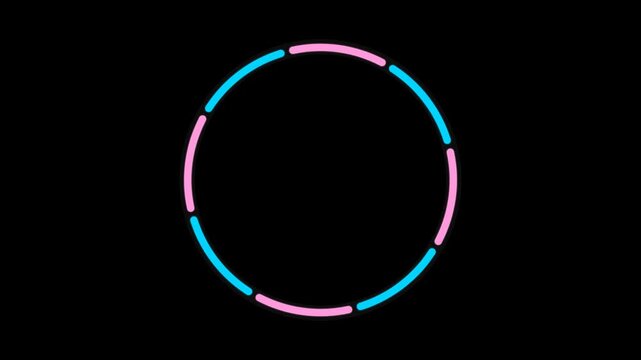 Loading circle with colorful rotating progress ring on black background
