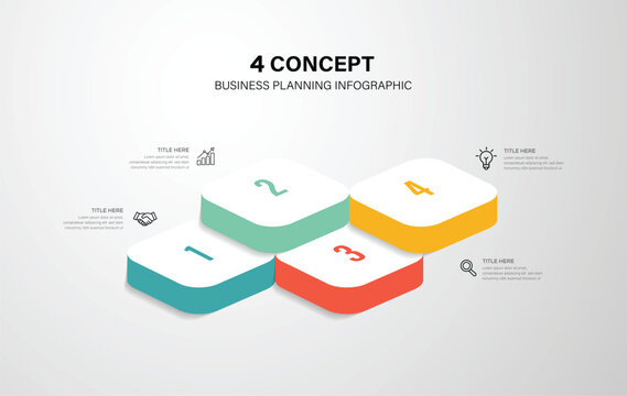 Business Infographic template design with marketing icons and 4 options.