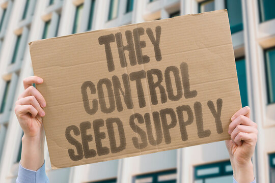 "They control seed supply" Institutions regulate plant reproduction sources. CONTROL. REGULATION. SOURCES. SUPPLY. INSTITUTIONS.