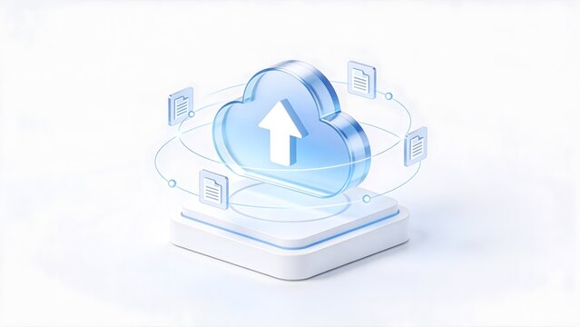 Cloud computing data upload icon