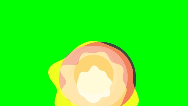 2D Cartoon Explosion Animation Effects on Green Screen Background for Video Editing