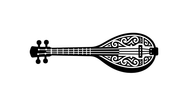 Folk music acoustic mandolin icon.