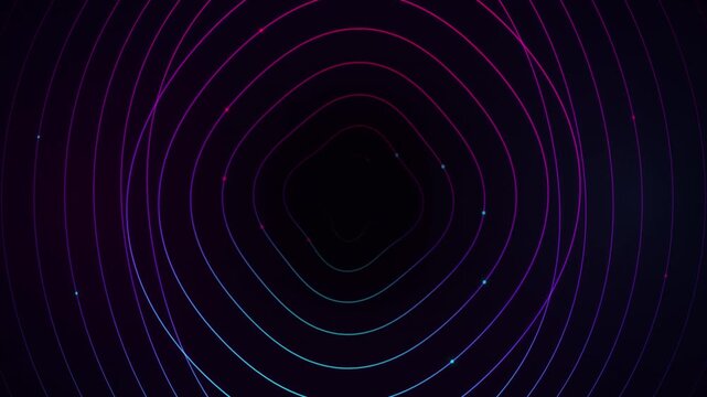 Neon Wave Abstract Background Video Source with Purple Grid and Digital Motion Graphics