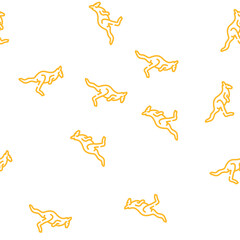 Fototapeta premium kangaroo animal vector seamless pattern kangaroo animal sign illustration