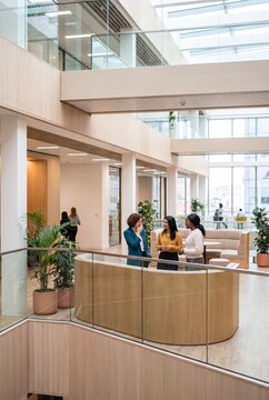 Businesswomen meeting at standing table