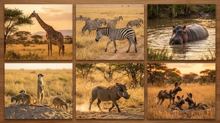 Fototapeta premium A majestic safari adventure witnessing the wonders of african wildlife in their natural habitat and ecosystem