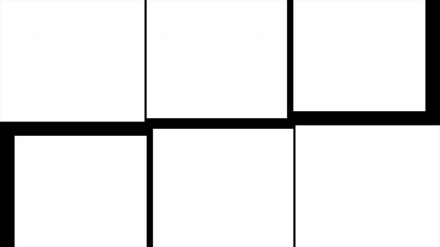 Square Block Transition, Expanding Geometric Tiles, White Block Reveal, Grid Wipe Effect, Modular Shape Animation, Transparent to White Transition, Reverse Reveal, Alpha 4K
