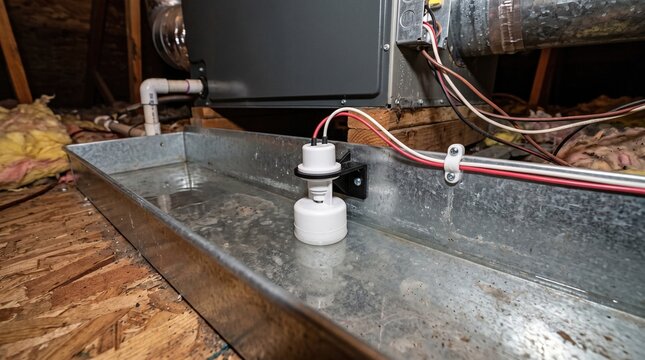 HVAC Overflow Float Switch in Secondary Condensate Pan
