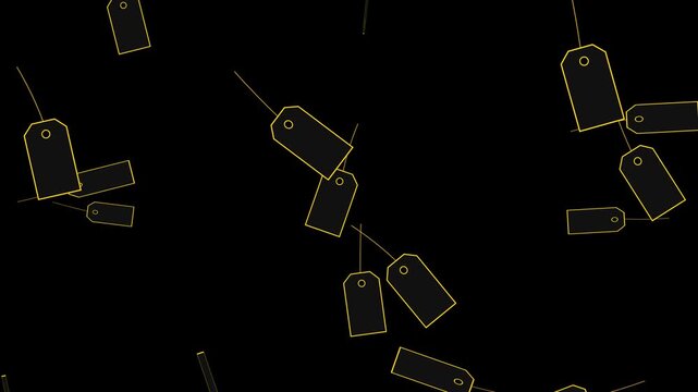 Black Friday Luxury Gold Price Tag Physics Falling Seamless Loop