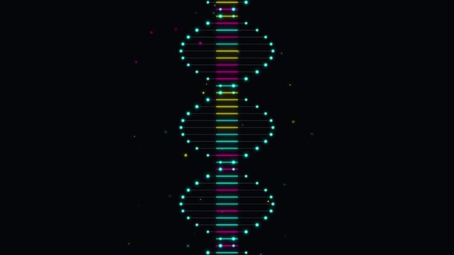 Glowing DNA Double Helix Molecular Structure Motion Graphic Animation