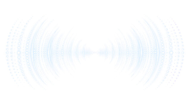 Onde sonore luminose e frequenza audio digitale su sfondo trasparente PNG. Segnale radio e battito acustico