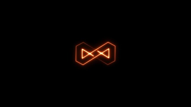 infinity neon icon design, infinity neon video animation, neon infinity symbol animation on black background,