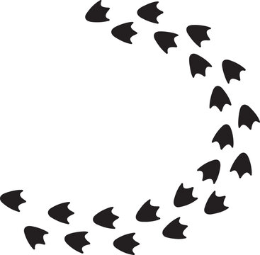 Black duck footprint trail vector graphic for creative design projects