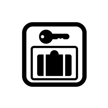 Left luggage storage locker vector sign icon