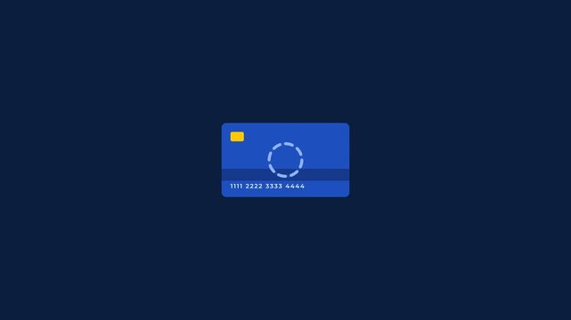 Credit card payment processing icons set on dark background