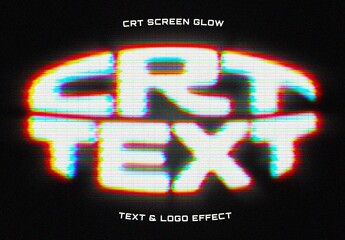 CRT Screen Glow Text & Logo Effect For Poster And Branding Design