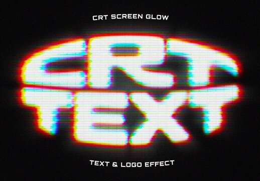 CRT Screen Glow Text & Logo Effect For Poster And Branding Design