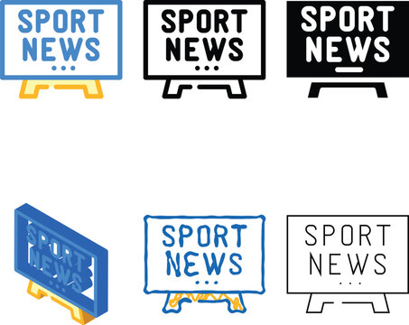 sport news tv color icon vector. sport news tv sign. isolated symbol variations illustration
