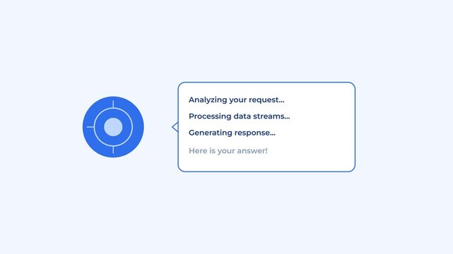 Artificial intelligence chatbot interface processing data sequence